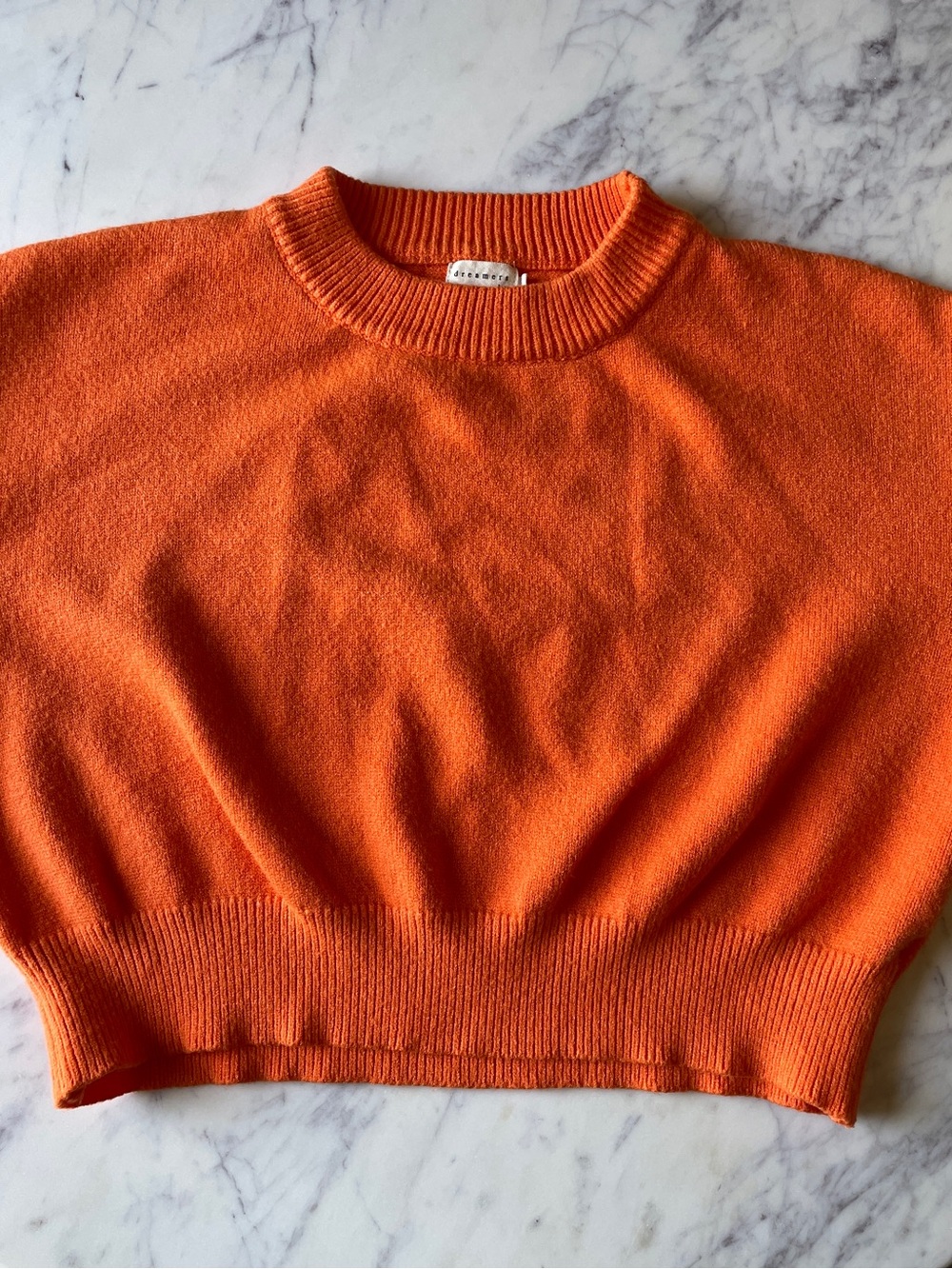 Dreamers by Debut Bright Orange Crewneck Women's Sweater